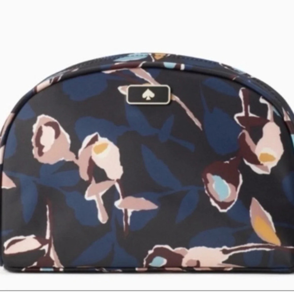 Kate Spade New York Floral Cosmetic Case Zip Pouch Travel Makeup Bag NWT